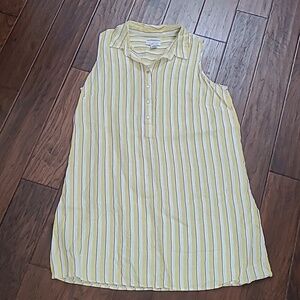 Rachel Zoe Yellow, White & Purple Striped Sleeveless Linen Dress size 1X